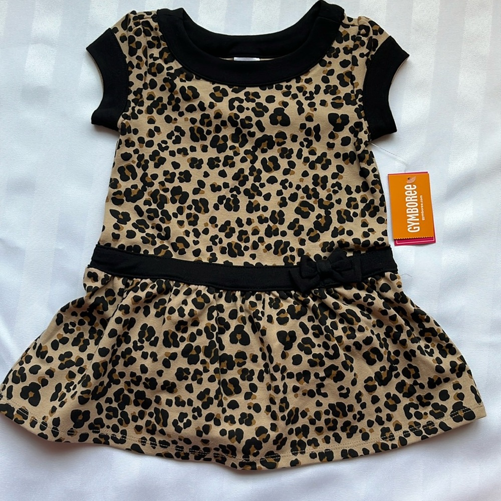 Gymboree Tan and Black Leopard Print‎ Short Sleeve Dress